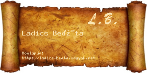 Ladics Beáta névjegykártya