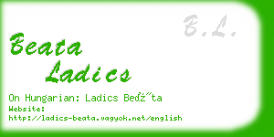 beata ladics business card